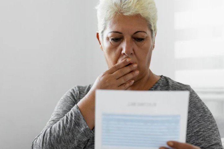 Lady shocked reading her water bill